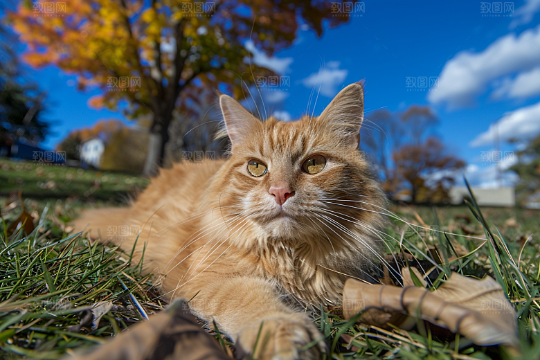 缅因猫长毛猫毛茸茸摄影图