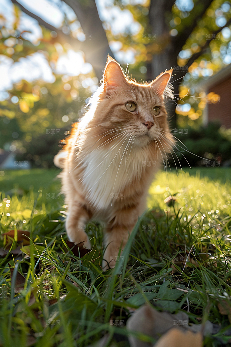 缅因猫可爱宠物猫摄影图