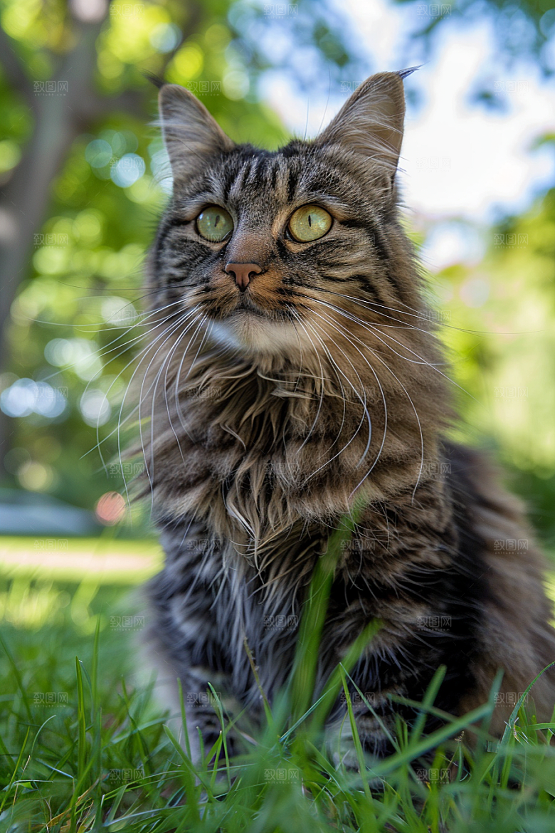 缅因猫长毛猫养宠摄影图