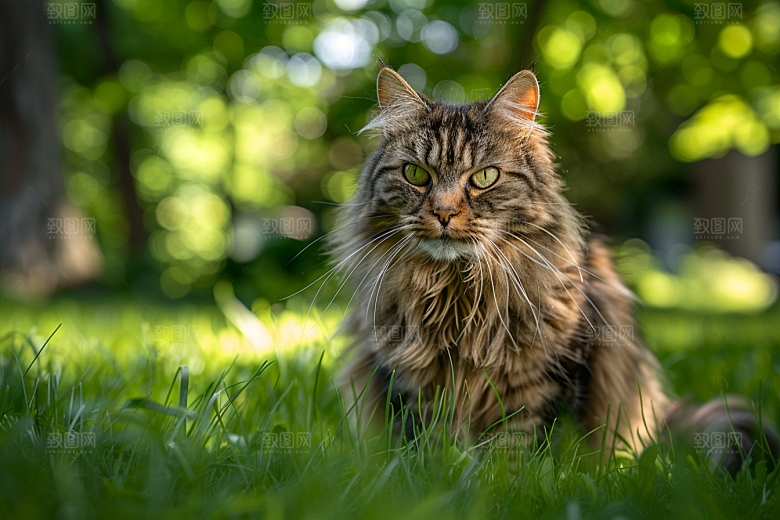 缅因猫小动物宠物猫摄影图