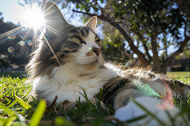 缅因猫可爱毛茸茸摄影图