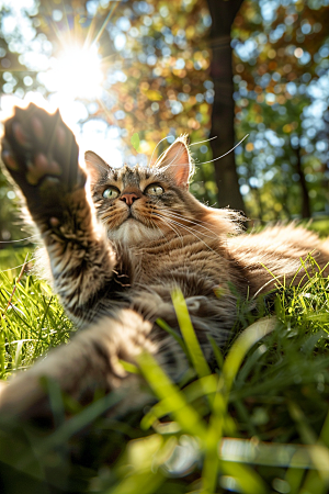 缅因猫可爱毛茸茸摄影图