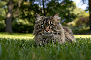 缅因猫高清毛茸茸摄影图