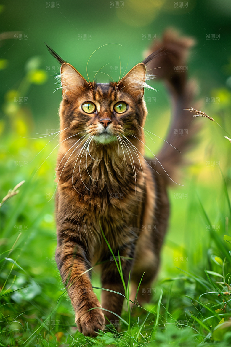 缅因猫长毛猫品种猫摄影图