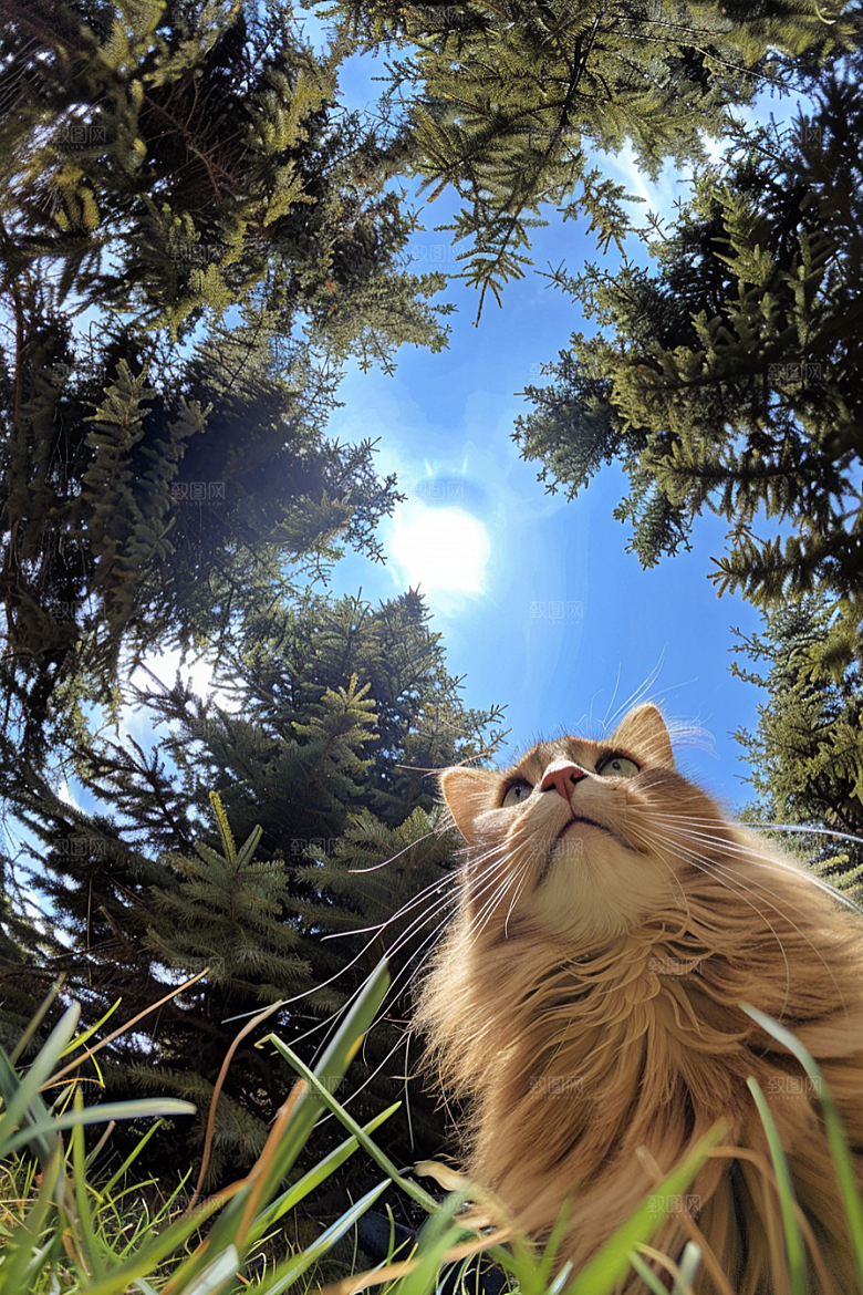 缅因猫家居生活长毛猫摄影图