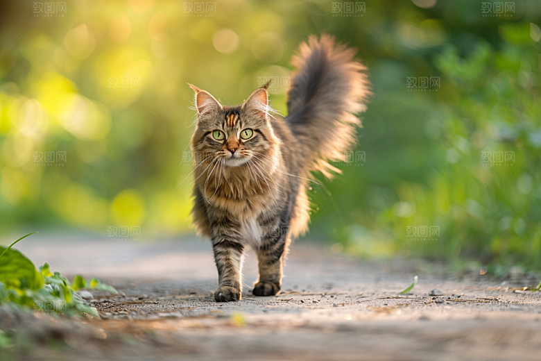 缅因猫养宠家居生活摄影图