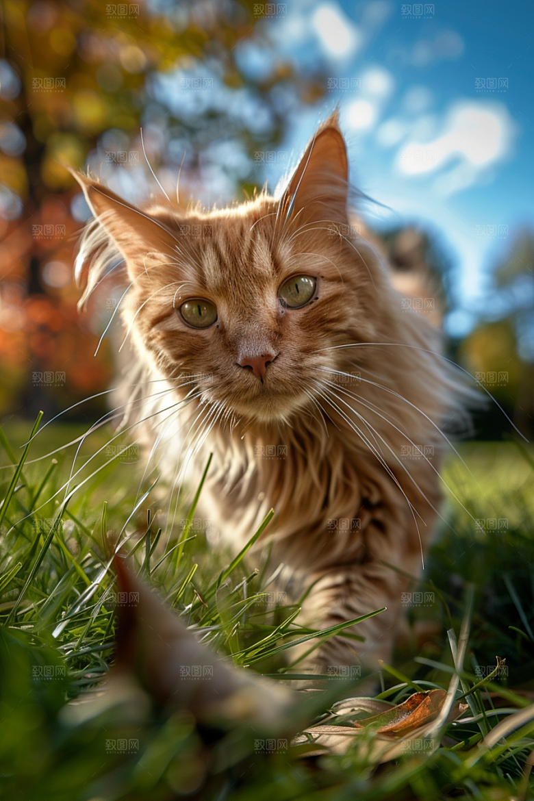 缅因猫可爱小动物摄影图