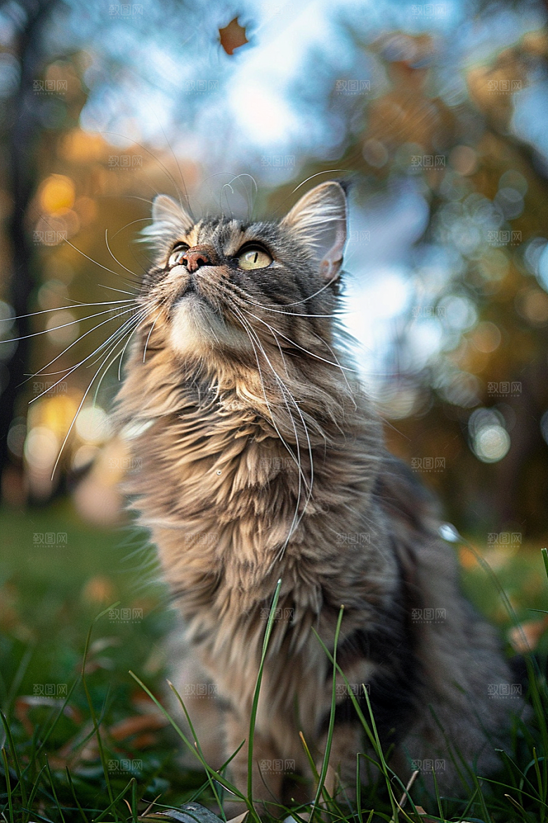 缅因猫毛茸茸养宠摄影图