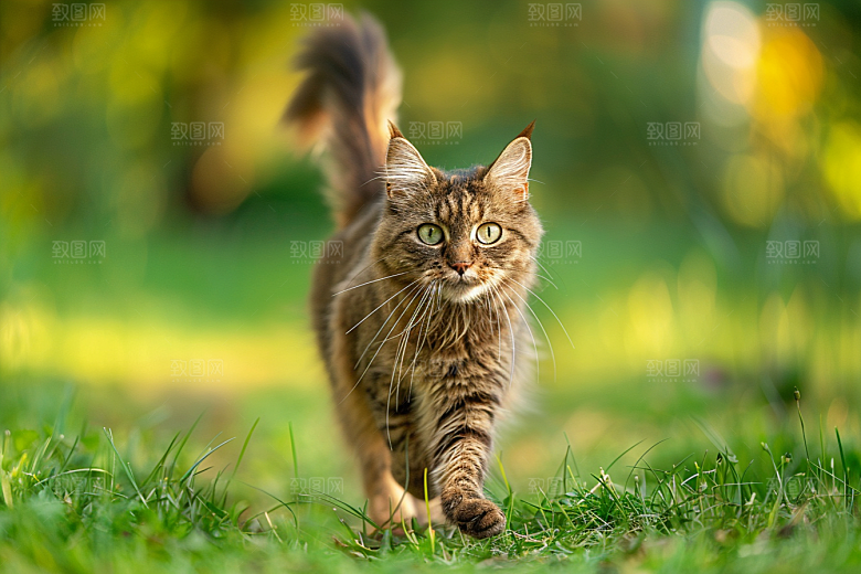 缅因猫可爱宠物猫摄影图