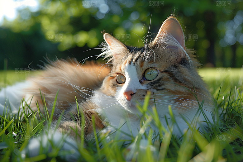 缅因猫高清家居生活摄影图