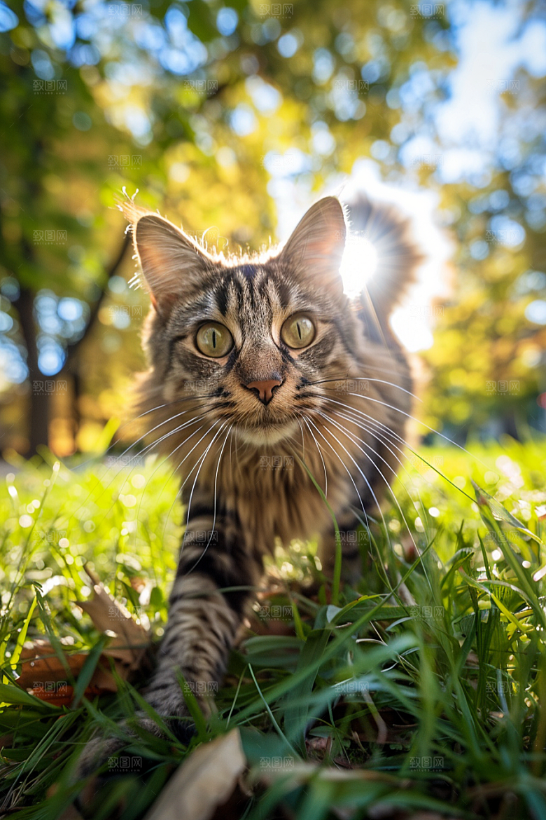缅因猫品种猫家居生活摄影图