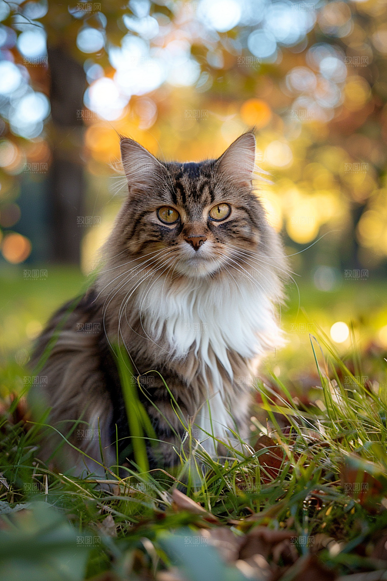 缅因猫高清家居生活摄影图