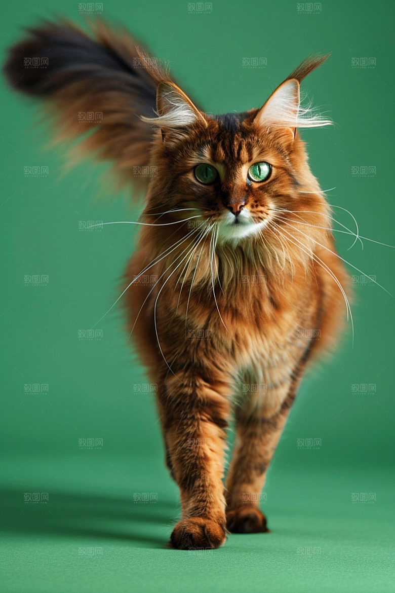 缅因猫可爱毛茸茸摄影图