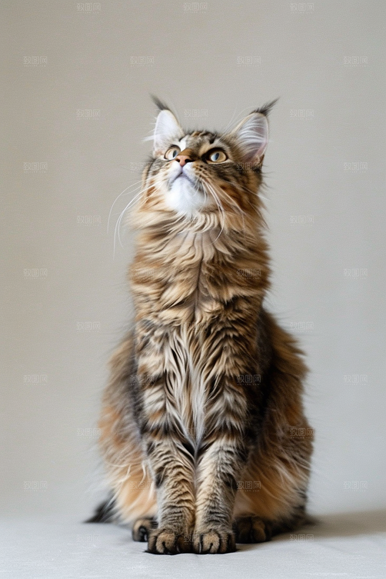 缅因猫长毛猫品种猫摄影图