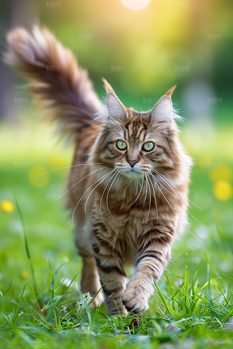 缅因猫可爱养宠摄影图