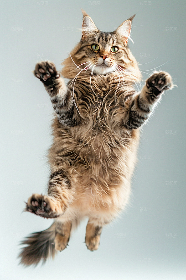 缅因猫品种猫宠物猫摄影图