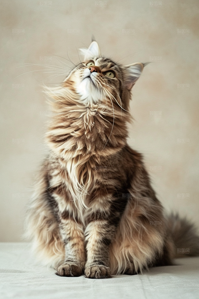 缅因猫宠物猫长毛猫摄影图