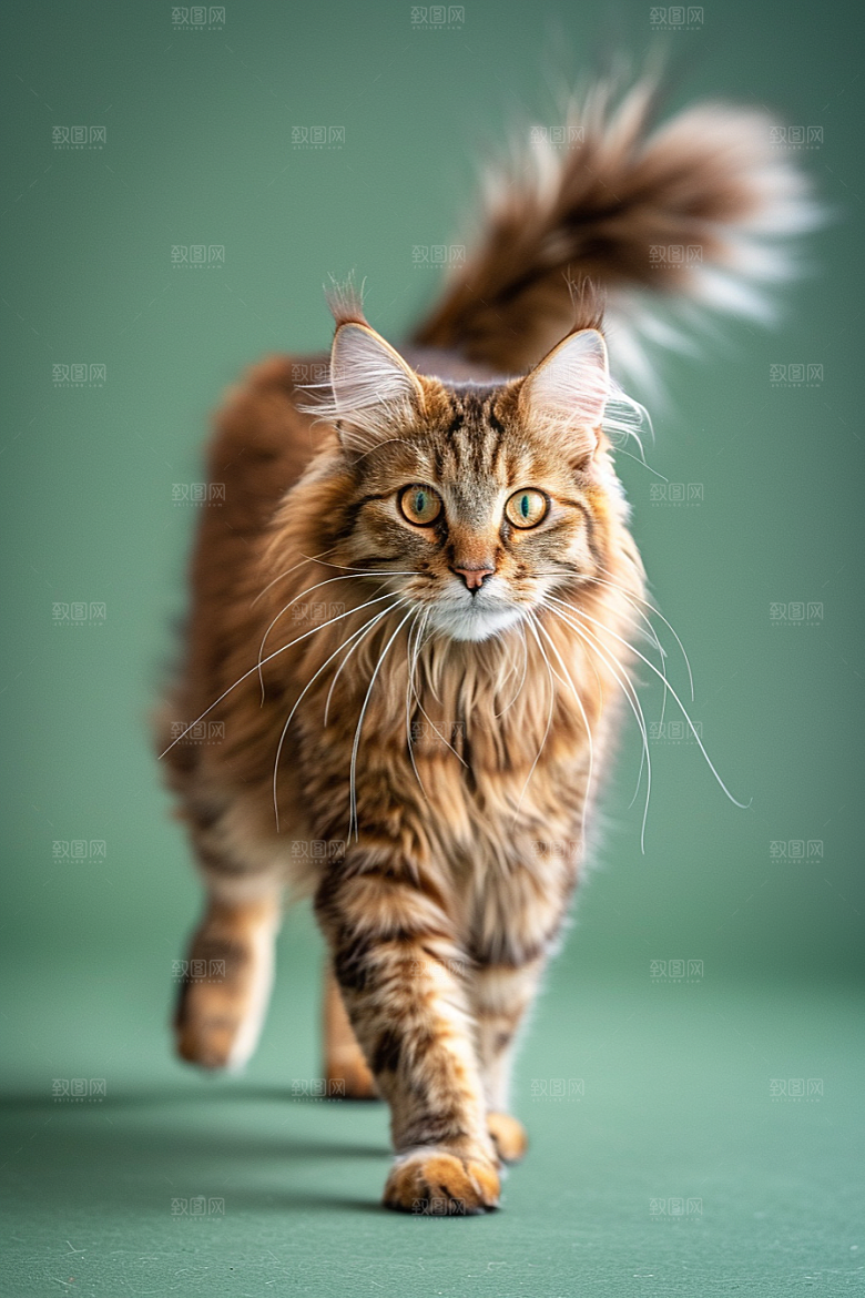 缅因猫高清长毛猫摄影图