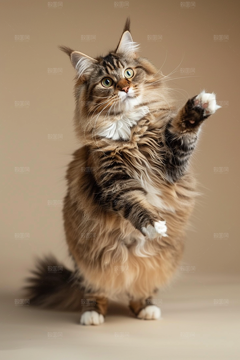 缅因猫可爱养宠摄影图