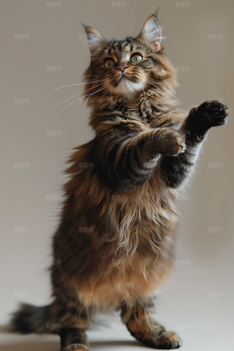 缅因猫长毛猫品种猫摄影图