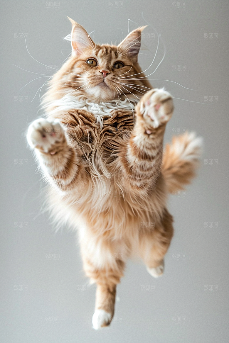 缅因猫可爱小动物摄影图