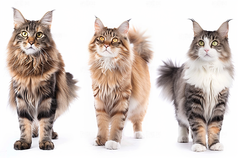 缅因猫宠物猫小动物摄影图