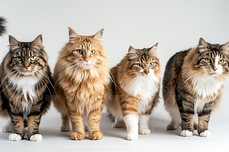 缅因猫毛茸茸小动物摄影图