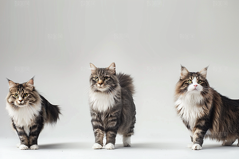 缅因猫长毛猫品种猫摄影图
