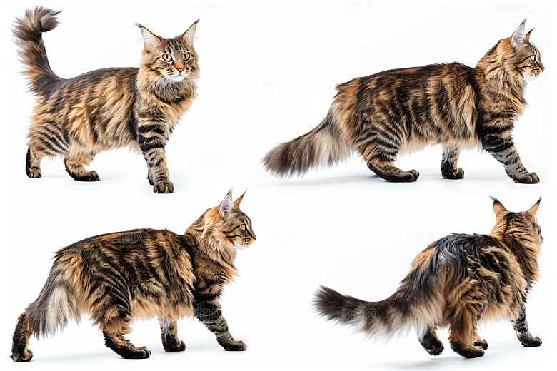 缅因猫长毛猫品种猫摄影图