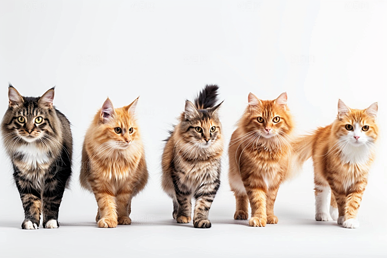 缅因猫家居生活长毛猫摄影图