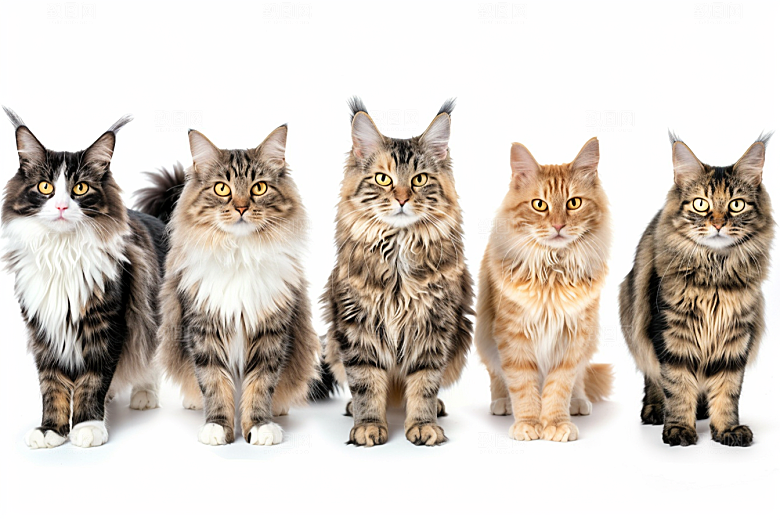 缅因猫高清宠物猫摄影图