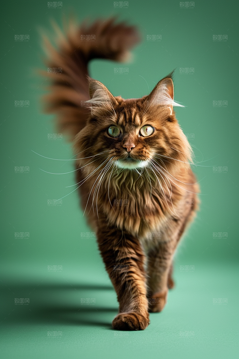 缅因猫养宠毛茸茸摄影图