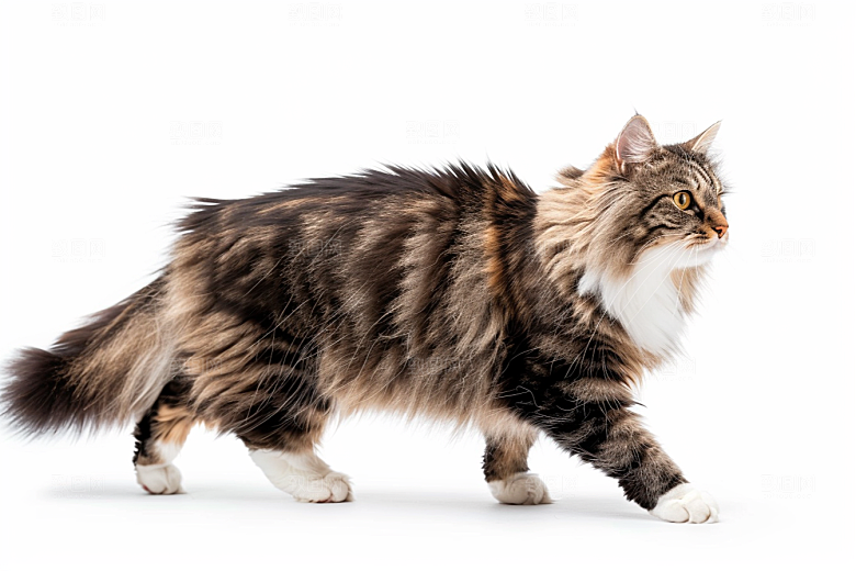 缅因猫家居生活宠物猫摄影图