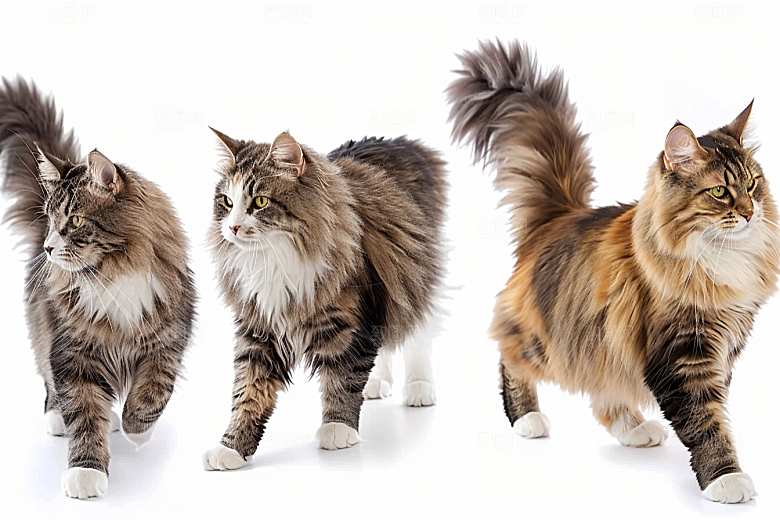 缅因猫长毛猫毛茸茸摄影图