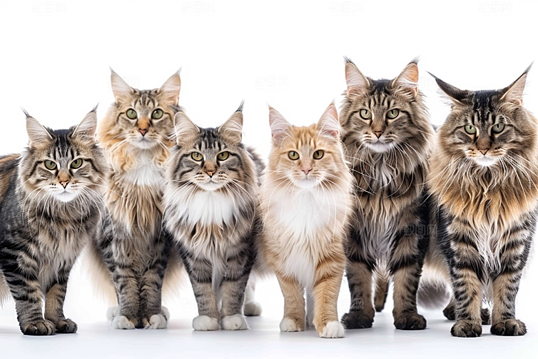 缅因猫毛茸茸小动物摄影图