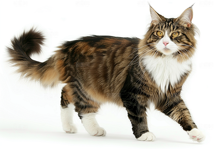 缅因猫可爱长毛猫摄影图