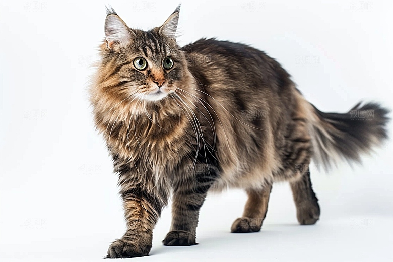 缅因猫可爱长毛猫摄影图