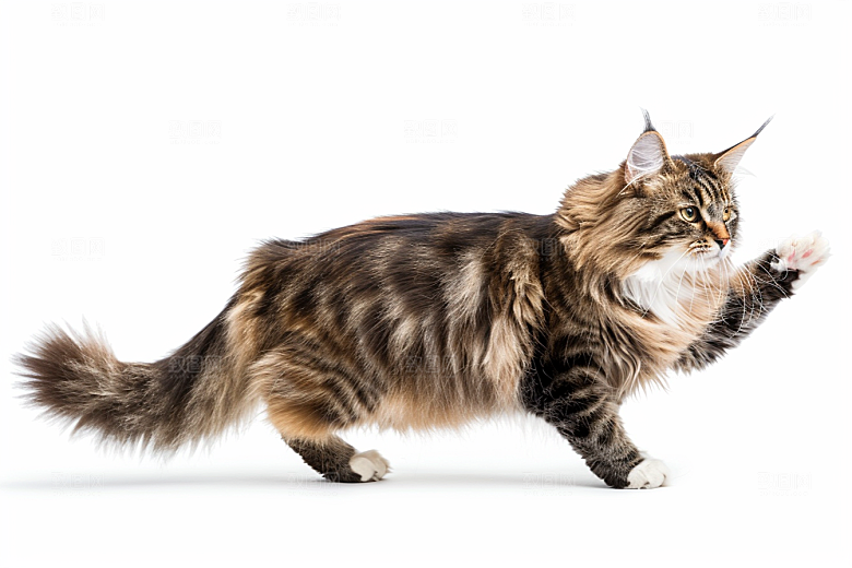 缅因猫长毛猫可爱摄影图