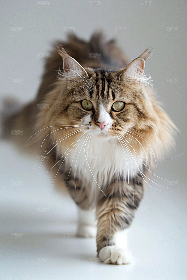 缅因猫家居生活高清摄影图