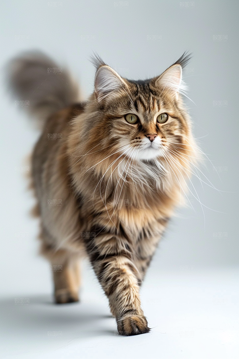 缅因猫品种猫可爱摄影图