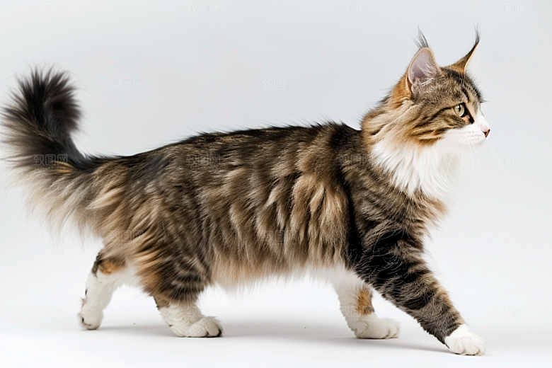 缅因猫毛茸茸可爱摄影图