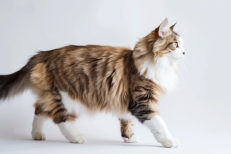 缅因猫宠物猫长毛猫摄影图