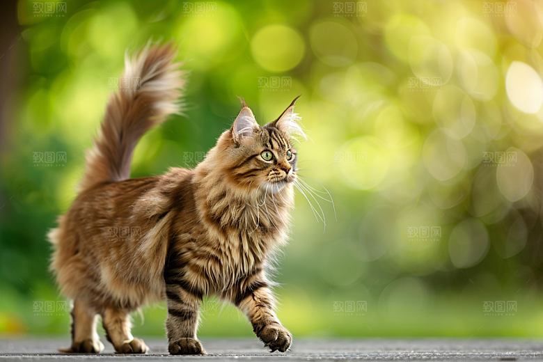 缅因猫养宠毛茸茸摄影图