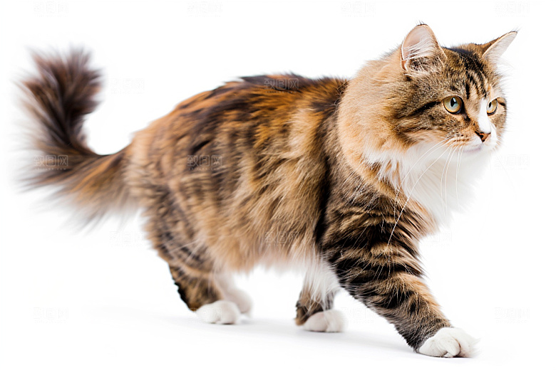 缅因猫家居生活宠物猫摄影图