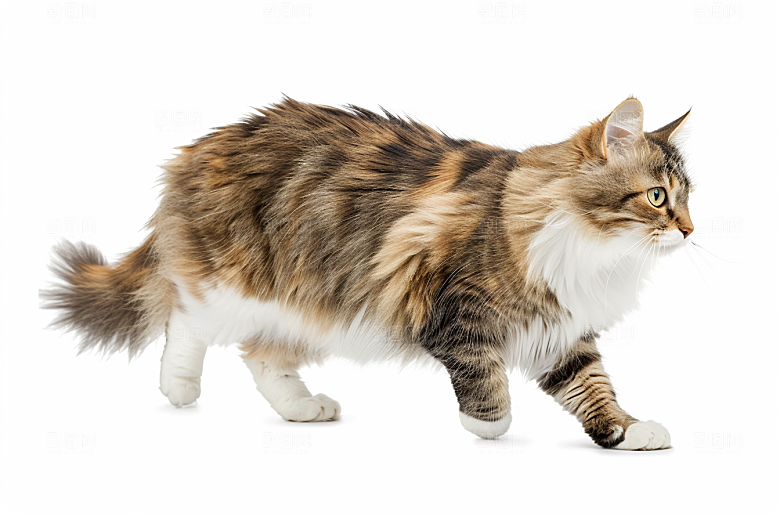 缅因猫可爱长毛猫摄影图
