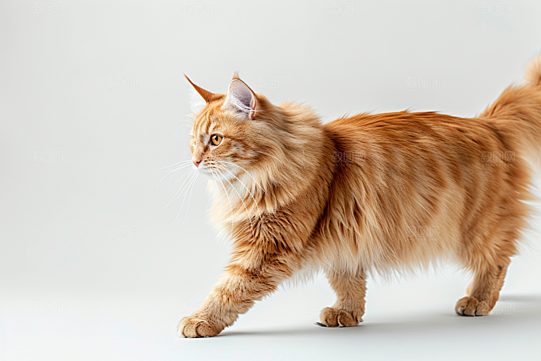 缅因猫毛茸茸小动物摄影图