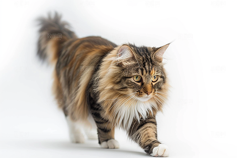 缅因猫毛茸茸高清摄影图