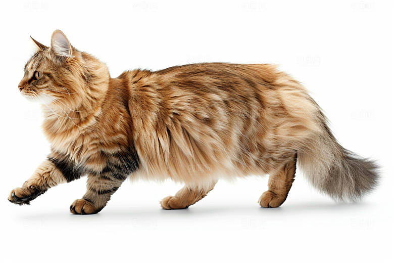 缅因猫毛茸茸长毛猫摄影图
