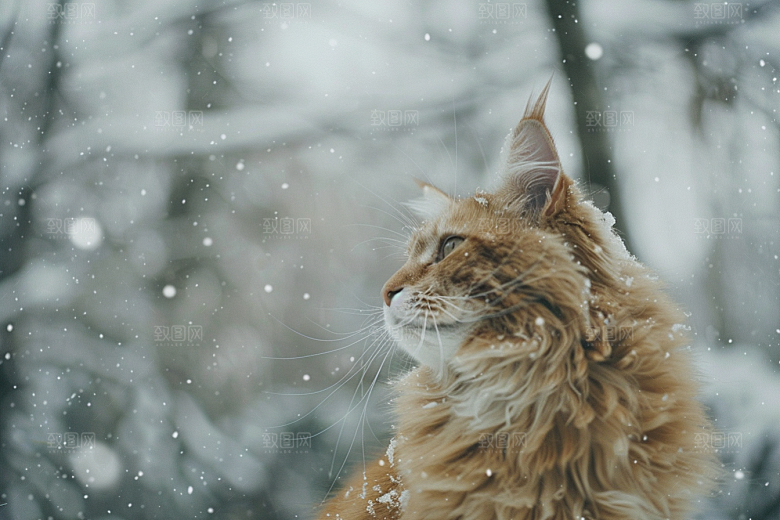 缅因猫长毛猫高清摄影图