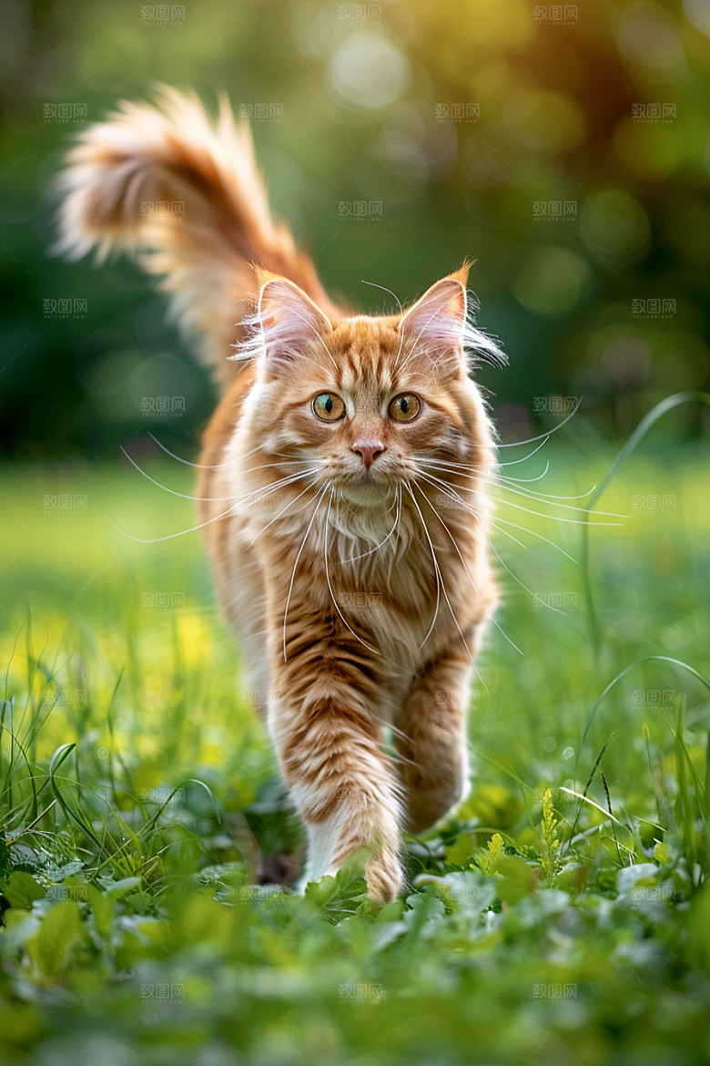 缅因猫可爱毛茸茸摄影图